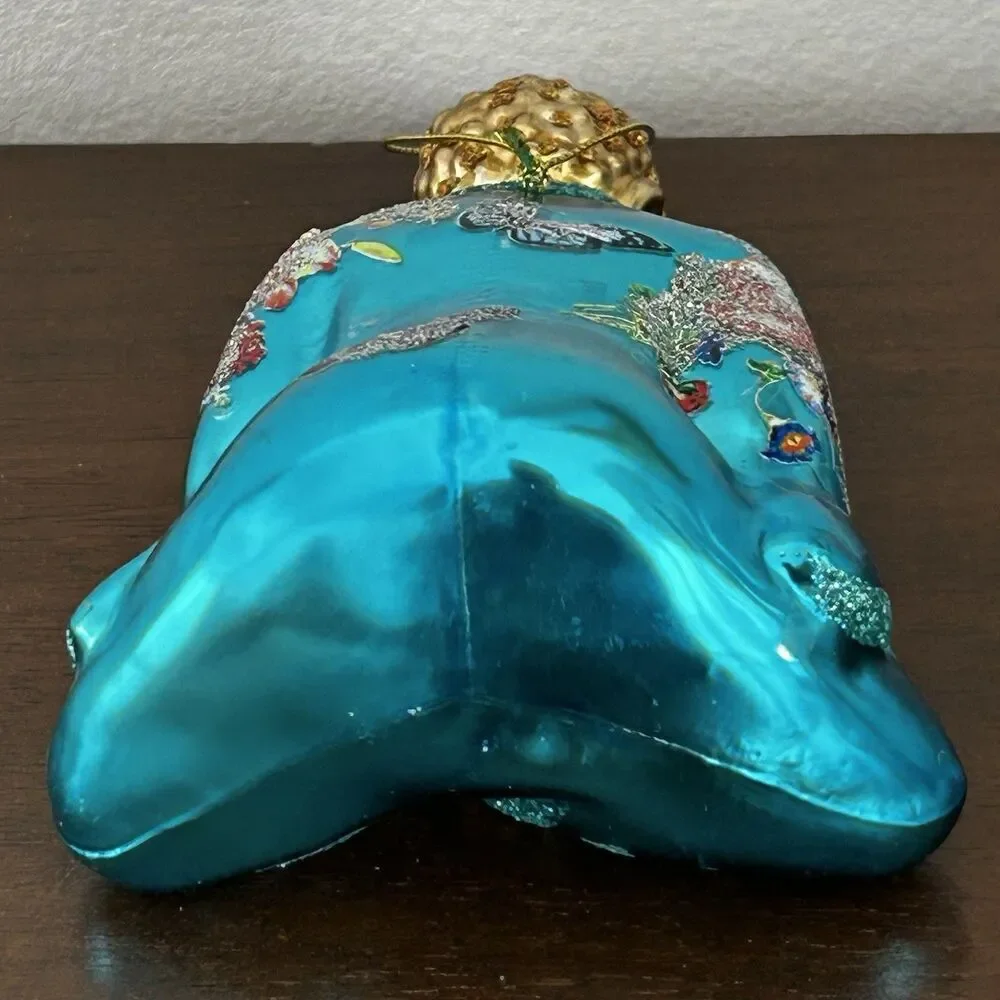 New Kurt Adler Glass Ornament Zen Buddha India Yoga Thailand Asia Peace